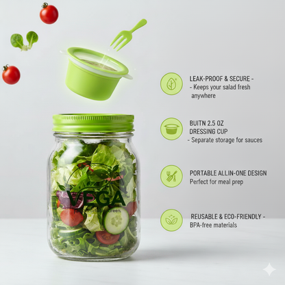 Vega Portable Plastic Salad Pod - All-In-One Container