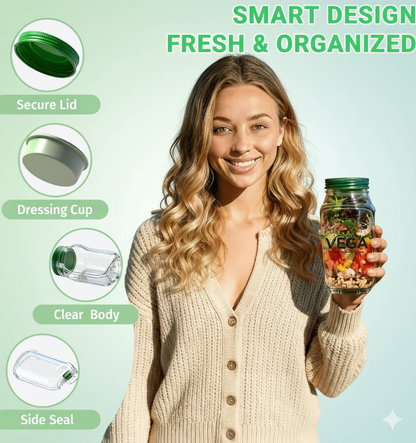 Vega Portable Plastic Salad Pod - All-In-One Container