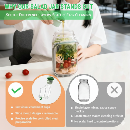 Vega Portable Plastic Salad Pod - All-In-One Container